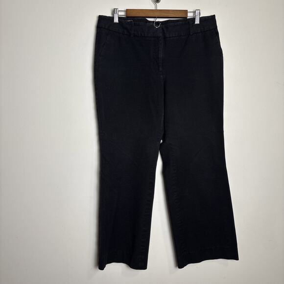 Talbots Womens Newport Dress Pants Size 14 Black Cotton Stretch Ankle Career - Picture 1 of 7